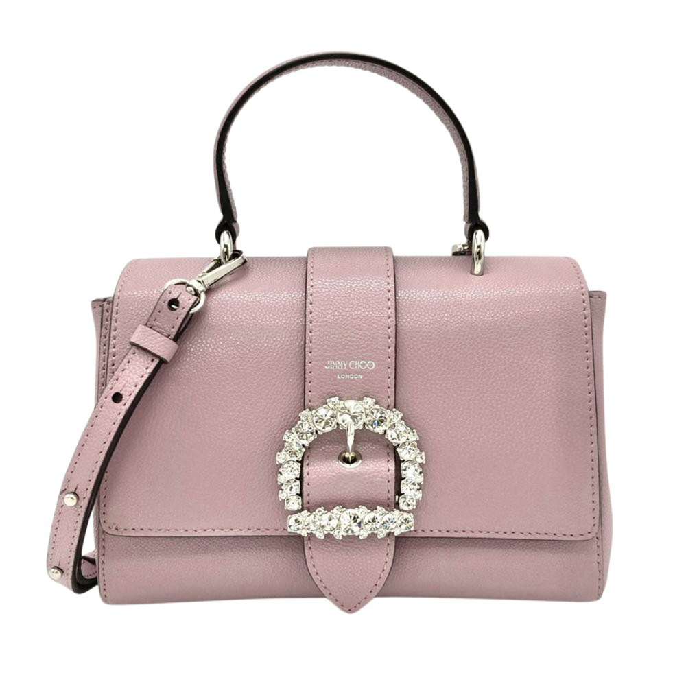 Jimmy Choo Cheri Mini Shoulder Bag/Handbag, Leather, Lavender, Silver Hardwar...